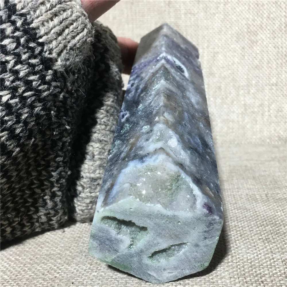 

Natural Agate Geode Quartz Wand Gift Point Home Furnishing Decoration Stone Hexagonal Prisms Crystal Obelisk Rod Column Tower