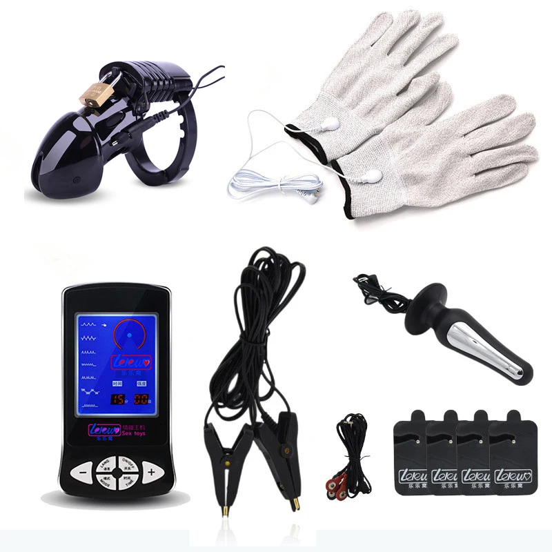 CB6000 клетка верности электро шоковые перчатки искусственная Анальная пробка