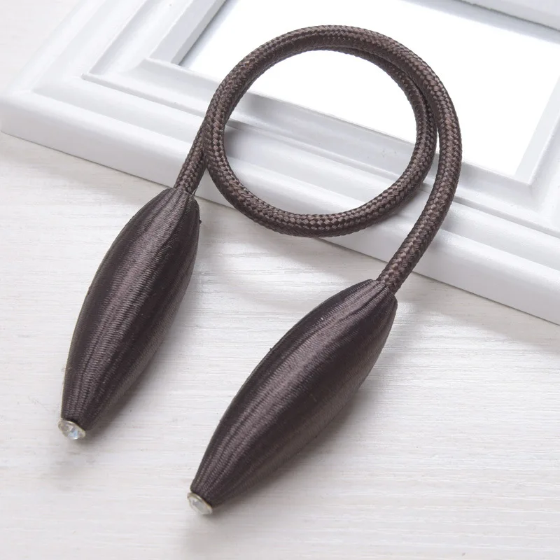 Chocolate 1 шт., скручивающаяся кукурузная занавеска с завязками сзади, удлиненная плетеная веревка, драпировка, подхваты, декоративные затемненные оконные шторы и прозрачные панели, держатель - Цвет: Chocolate