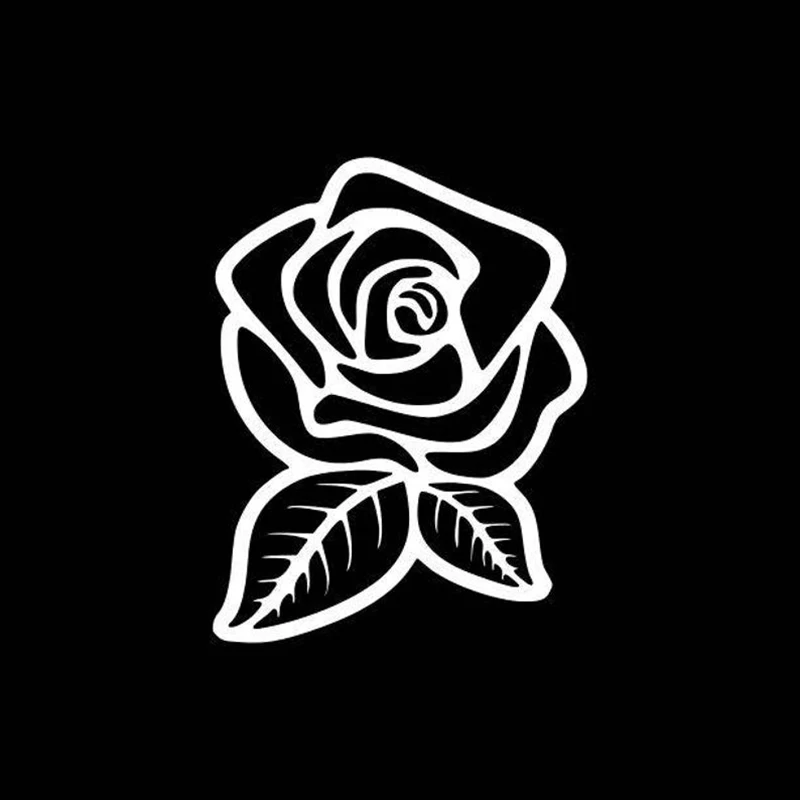 Черный/серебряный наклейка с розой на заднее зеркало автомобиля, водонепроницаемая, съемная, наклейки на кузов с художественным рисунком S1036.