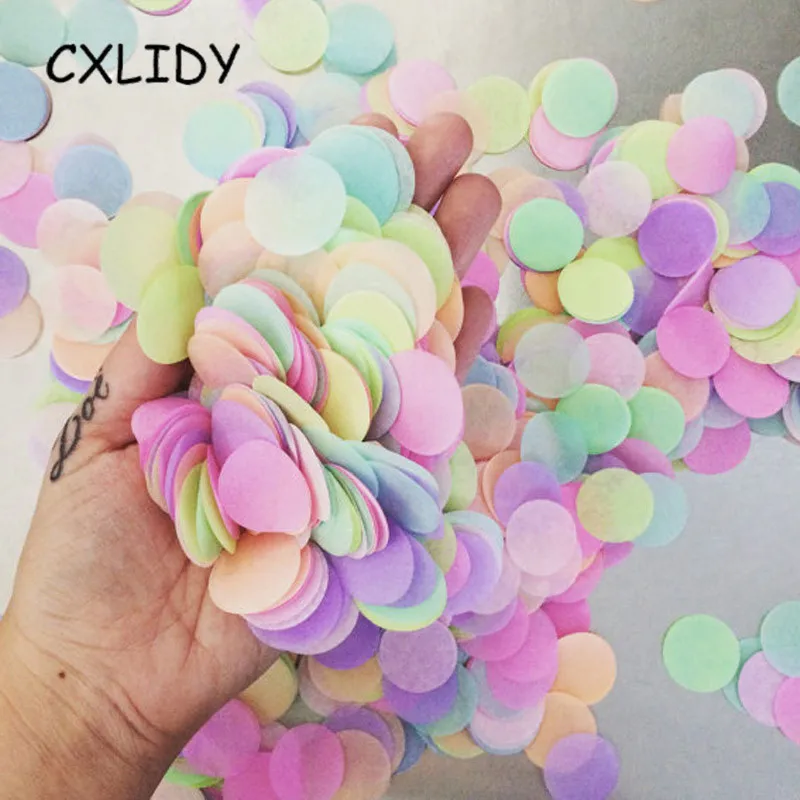 25g Round Confetti Tissue Paper Pink Dots Filling Balloons Baby Shower Unicorn Birthday Party Decorations Kids DIY Accessories