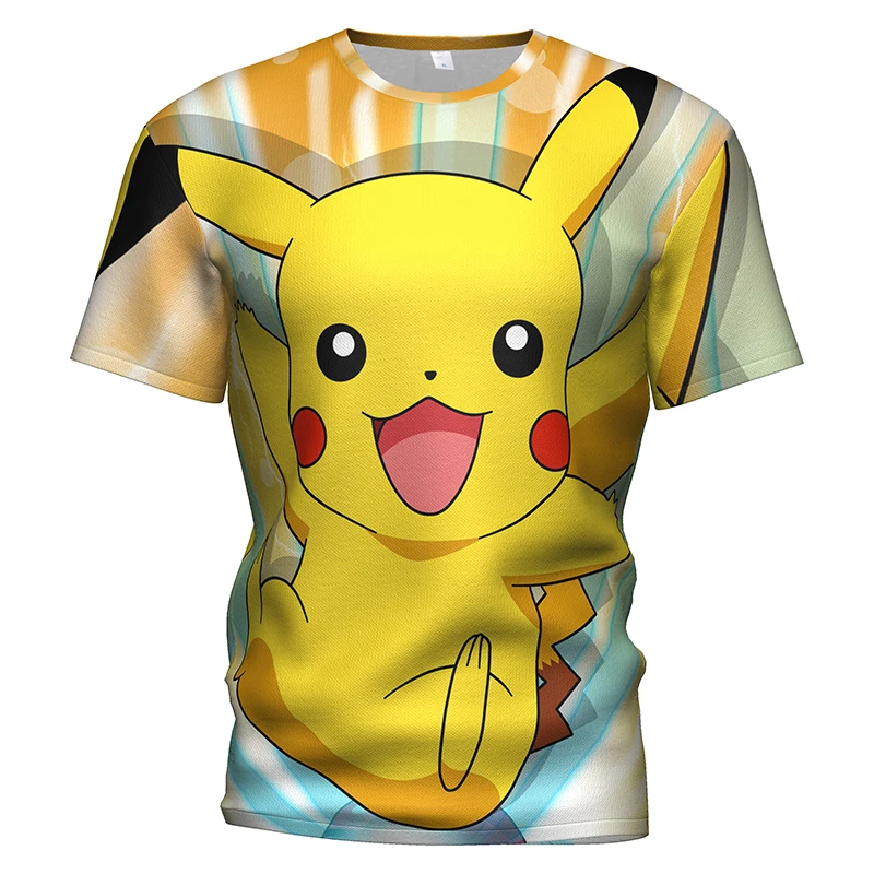 Костюм с рисунком покемона Мужская 3D футболка кигуруми Пикачу одежда Покемон го