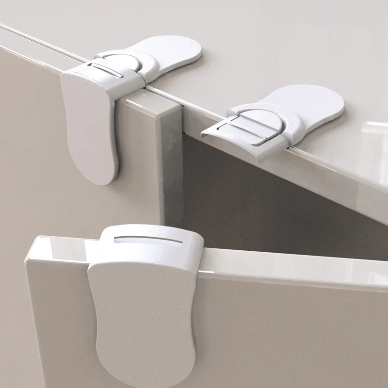 

5/10pcs Children Kids Protection Baby Safety Drawer Lock Anti-Pinching Hand Cabinet Drawer Locks Plastic White Safety Buckle