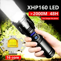2000000 lm super xhp160 most powerful led flashlight xhp120 high power torch rechargeable tactical flashlight usb camping light