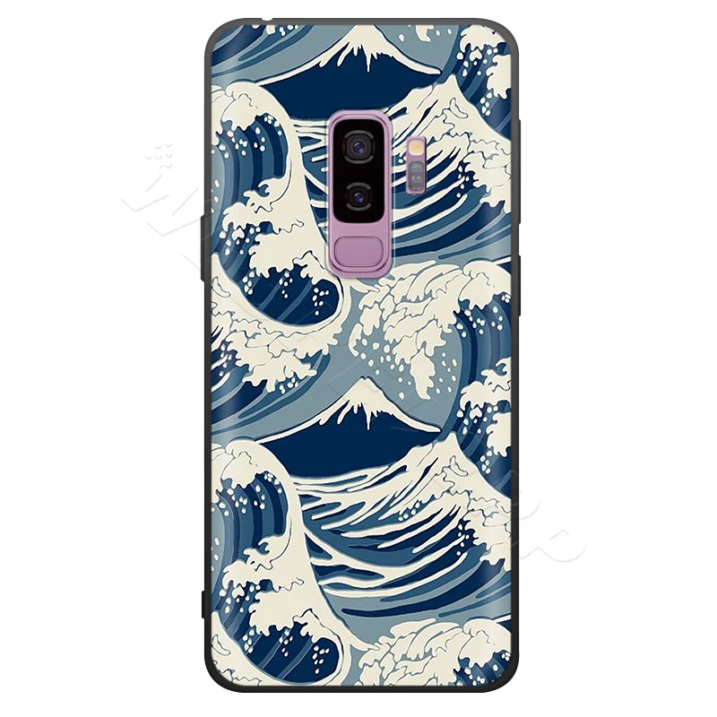 Webbedepp волнистый арт японский чехол для Samsung Galaxy S7 S8 S9 S10 Plus Edge Note 10 8 9 A10 A20 A30 A40 A50 A60 A70