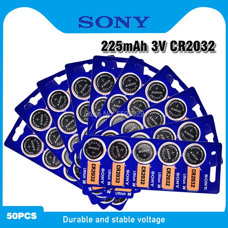 50 шт. Оригинальная батарея SONY CR2032 3 в литиевые батареи BR2032 DL2032 ECR2032 CR 2032 Кнопка