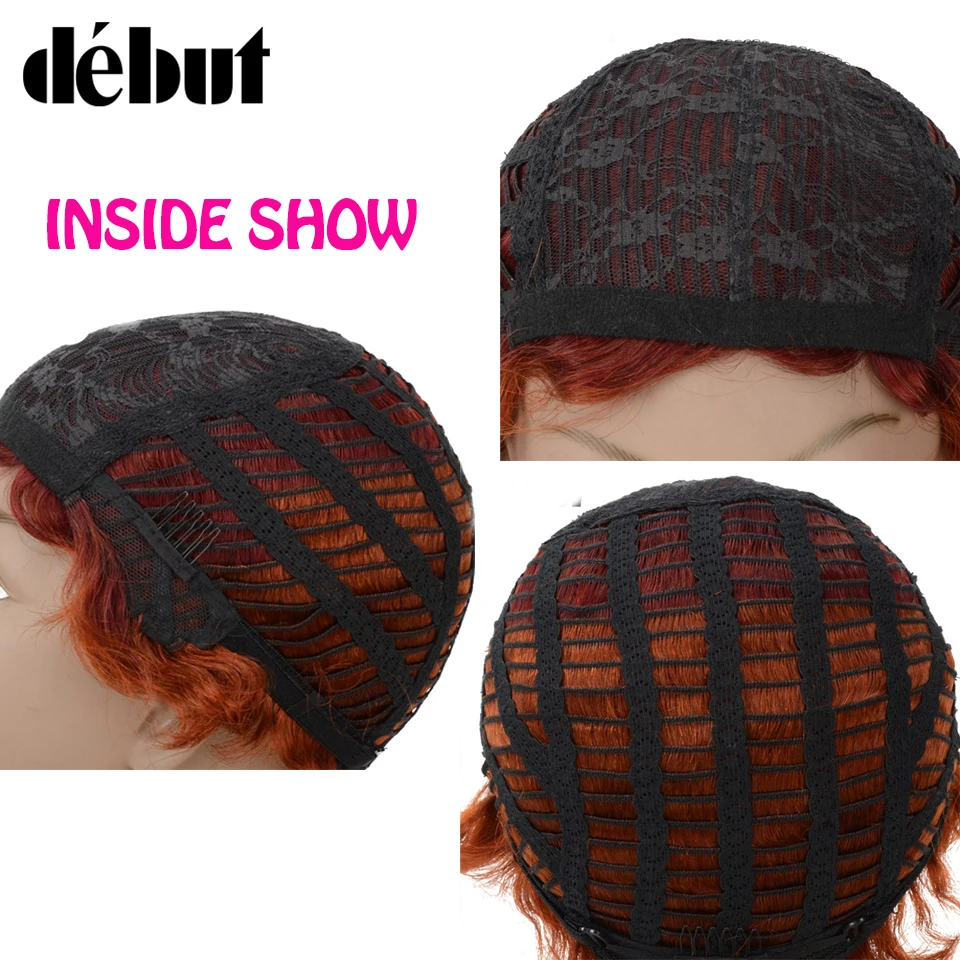 Дебютные красные парики из человеческих волос дешевые короткие черные без