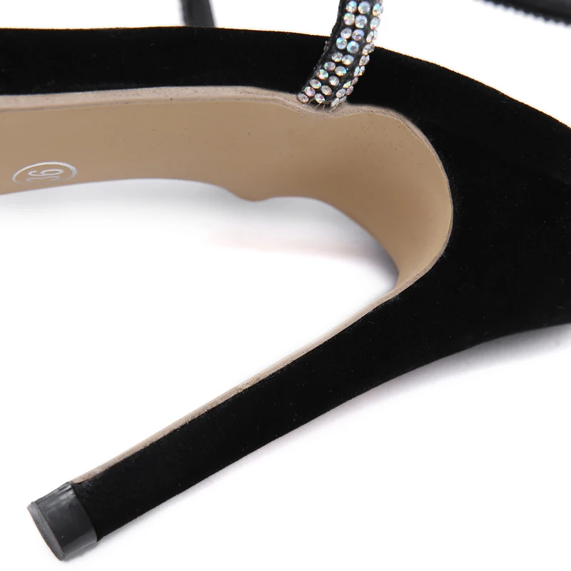 

Ladies Shoes 12cm Heeled Sandals Fashion Cross Strappy Rhinestone Sandals Summer Gladiator Sandals Women High Heels Sandals