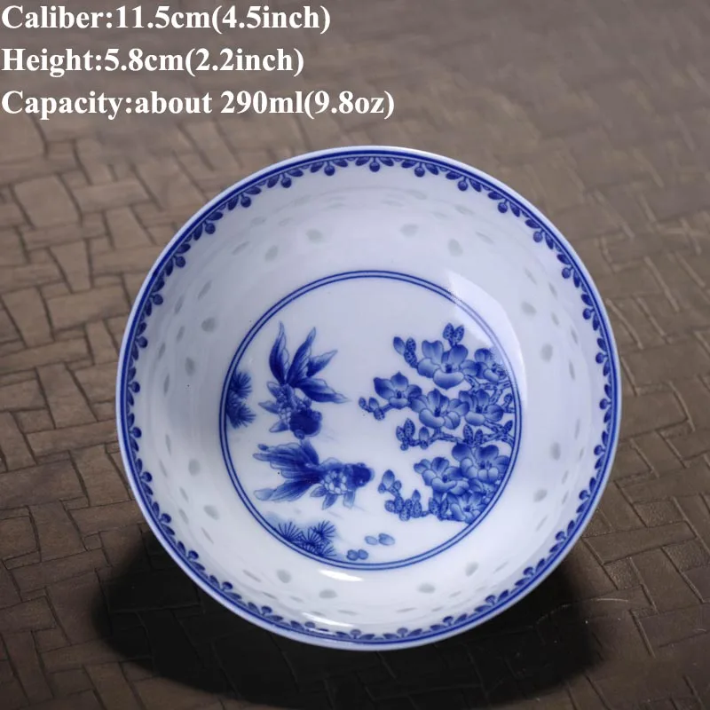 4 5 дюймов китайский пейзаж чаша Цзиндэчжэнь винтаж синий и белый фарфор