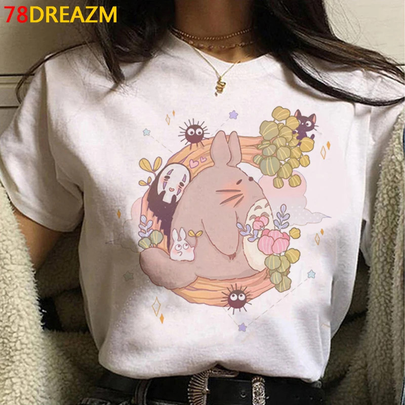 Тоторо Studio Ghibli футболка женская kawaii для девочек подростков в стиле Харадзюку