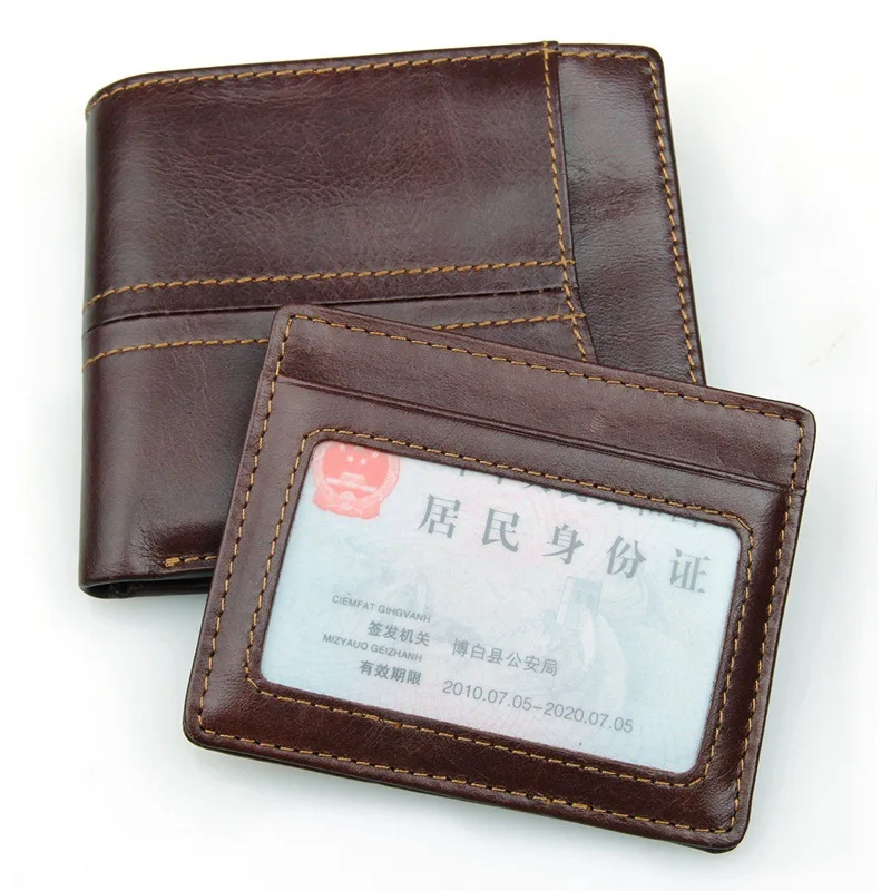 Мужские кошельки MJ Винтажный Мужской кошелек из натуральной кожи с двойной