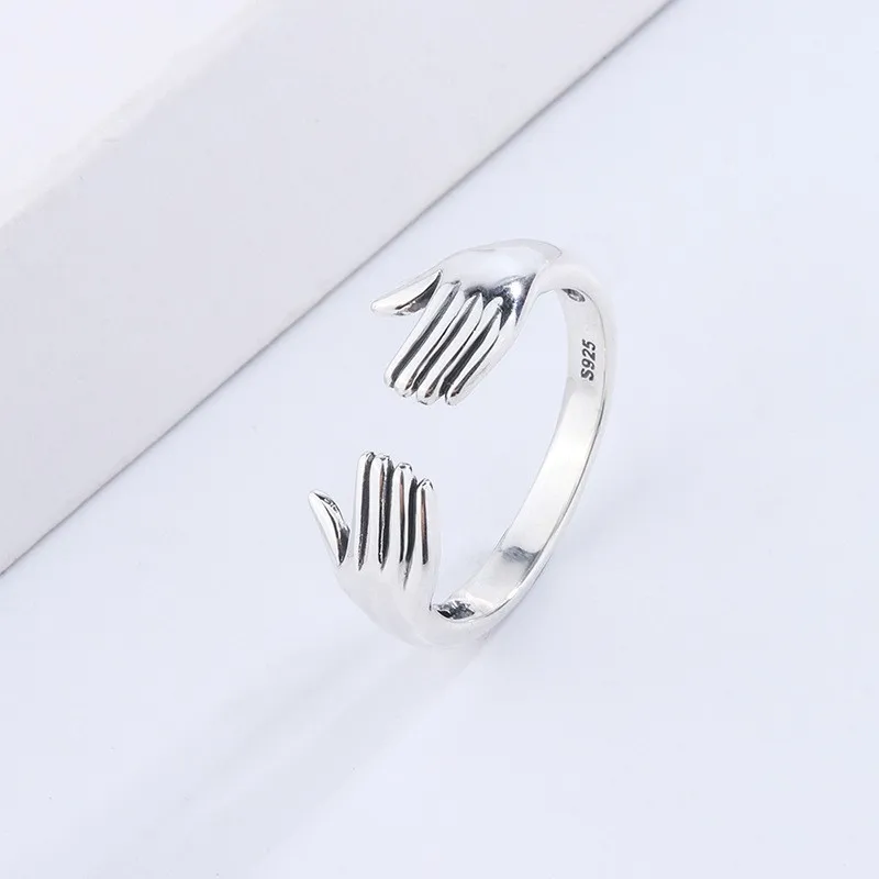Новые творческие дать мне объятия руки открытый палец кольца для мужчин и женщин