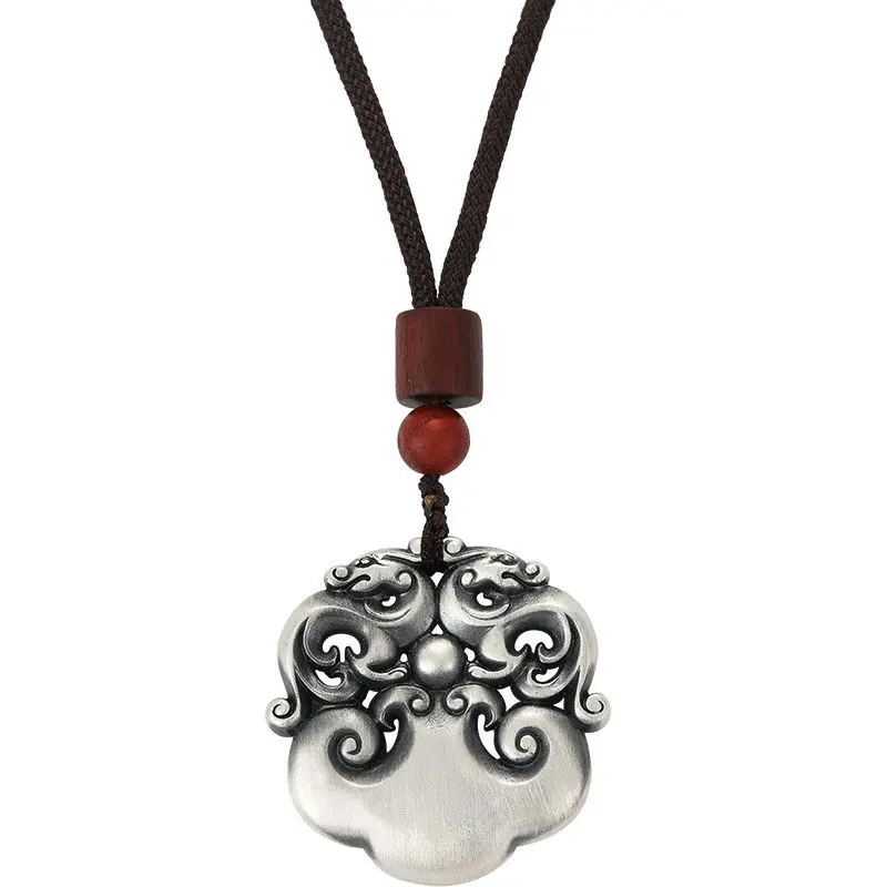 

New Design Lucky Pixiu Necklace Men's Retro Domineering Fashion Personality Gathering Money Transfer Pendant Hanging Lanyard