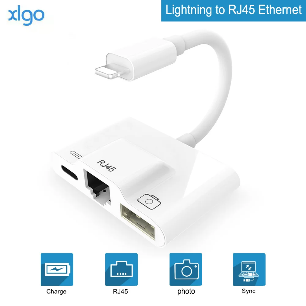 Адаптер для подключения Lightning/RJ45 Ethernet LAN Проводная сеть с USB 3 0 OTG цифровой камеры