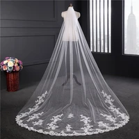 wedding veils with 1 layers 2021 for bride appliques elegant white bridal veil simple new arrival wedding fashion custom color