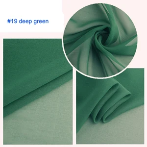 19 deep green 100 см* 114 см гладкий шелк материал Жоржет прозрачные ткани платье Шарфы материал шелк шифон - Цвет: 19 deep green