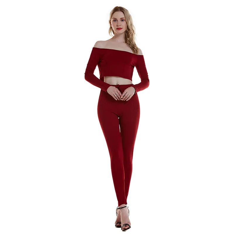 Спиральный узор топы с длинными рукавами и брюки Женский комплект 2 шт.