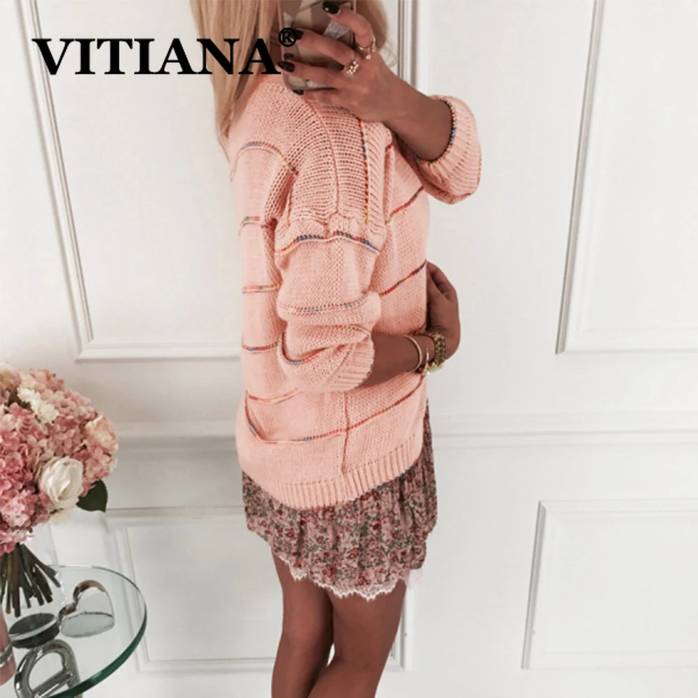 VITIANA Женский Повседневный Кардиган Свитер женская одежда на осень-зиму 2019