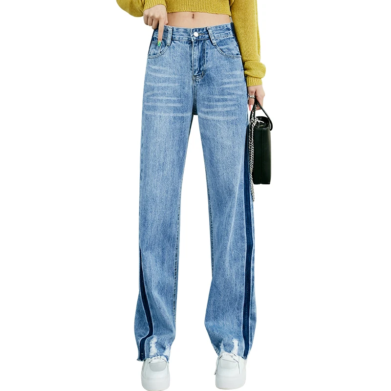 

Jeans women High Waist Cotton Korean Blue Jeans Women Pants Spring Summer Denim Jeans For Women Female