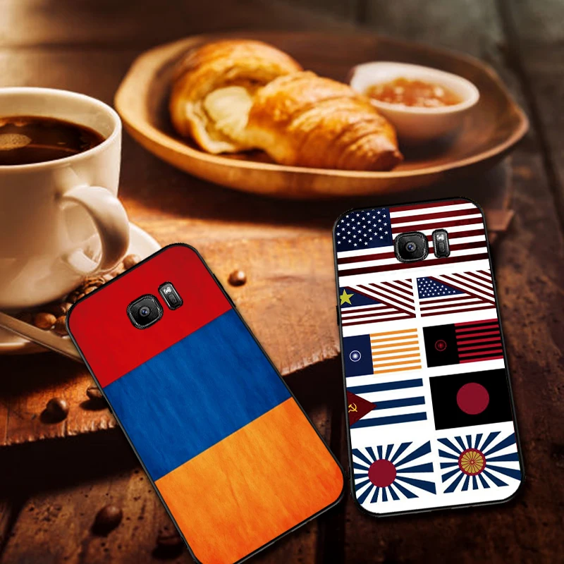 С флагом Армении Мягкий силиконовый чехол для телефона Samsung Galaxy S6 S8 край S7 S9 плюс
