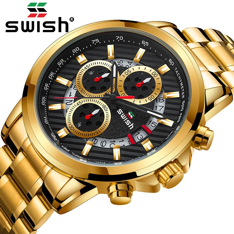 SWISH спортивные военные кварцевые часы для мужчин Роскошные модные брендовые из