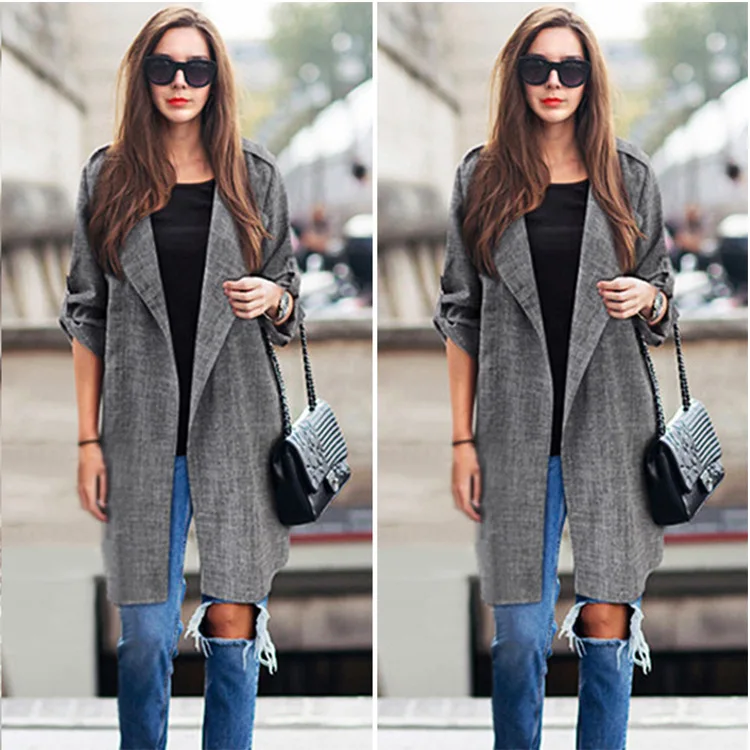 Женская длинная куртка пальто новинка 2019 модные женские длинные куртки с