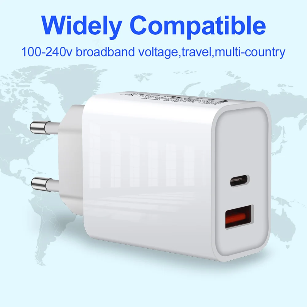 Сетевое зарядное устройство PD с USB-портом 18 Вт 3 0 дюйма | Мобильные телефоны и