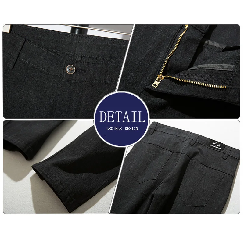 

Spring Autumn Slim Straight Pant Men New Fashion Men Casual Pants male Business Trousers plaid pants men