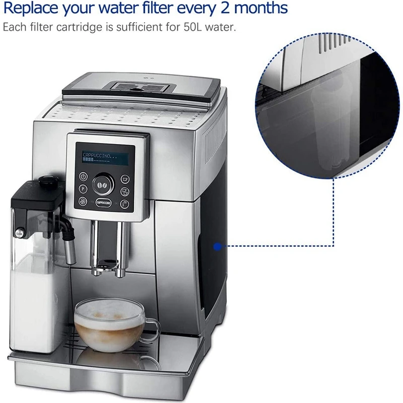 2 упаковки фильтров для кофемашины DELONGHI DLSC002 ECAM Esam ETAM BCO EC с активированным углем |