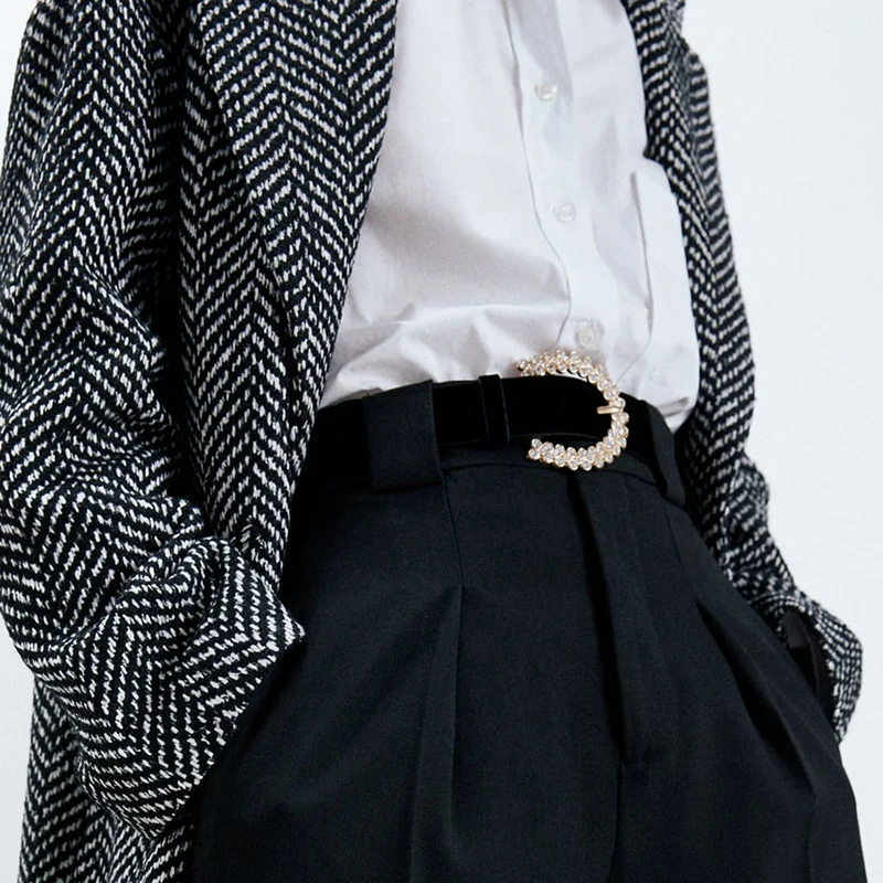 Новинка ZA черный бархатный пояс для женщин модный 2020 подарок девушки шарм