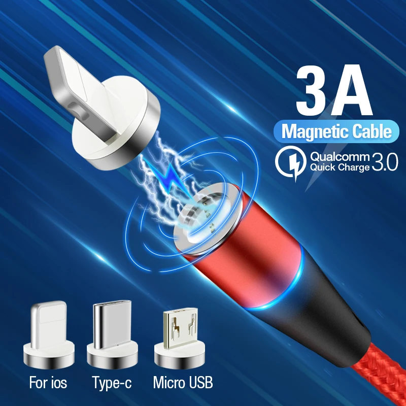Магнитный Micro USB кабель для iPhone XS Huawei Xiaomi Type-c зарядное устройство адаптер провод