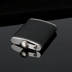 Портативная фляга из нержавеющей стали на 5-8 унций, из искусственной кожи металлическая бутылка для вина, уличная русская высококлассная фляга