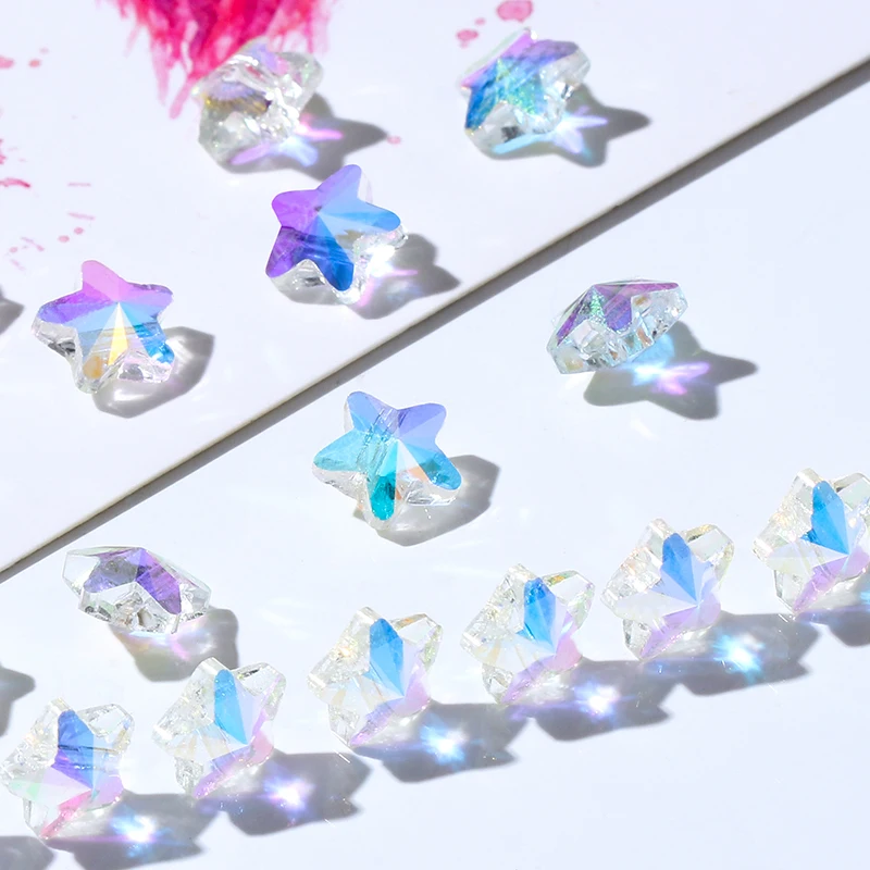 Бусины в форме звезды для браслета ожерелье цветные стеклянные стразы кристаллы