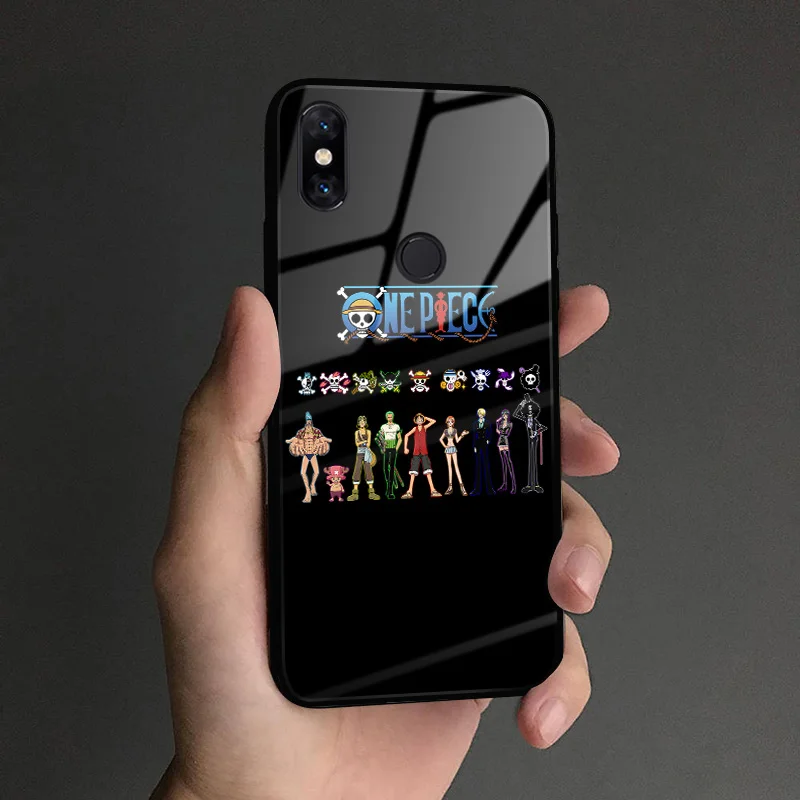 AE 3750 One piece Аниме Луффи Зоро соломенная шляпа мягкий силиконовый стеклянный чехол для телефона для Xiaomi mi 6 8 9 SE mi x 2 2s 3 redmi note 5 6 7 8 pro - Цвет: AE 3750