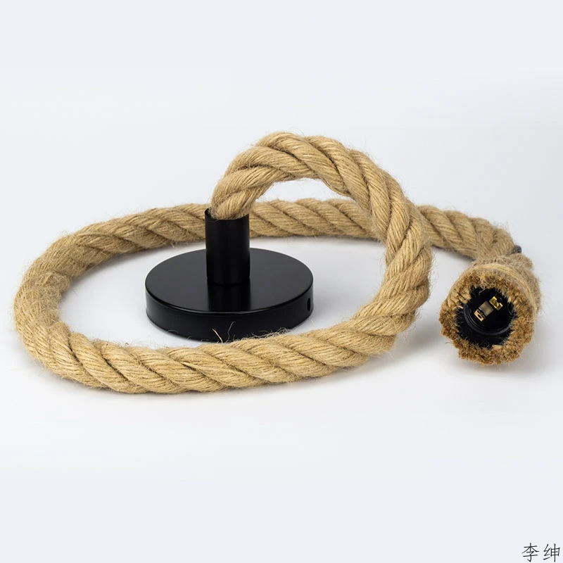 Светильник Nordic Vintage Rope LED Pendant Light Lamp Loft Industrial Decor Retro American Style for Living Room Luminaires on.