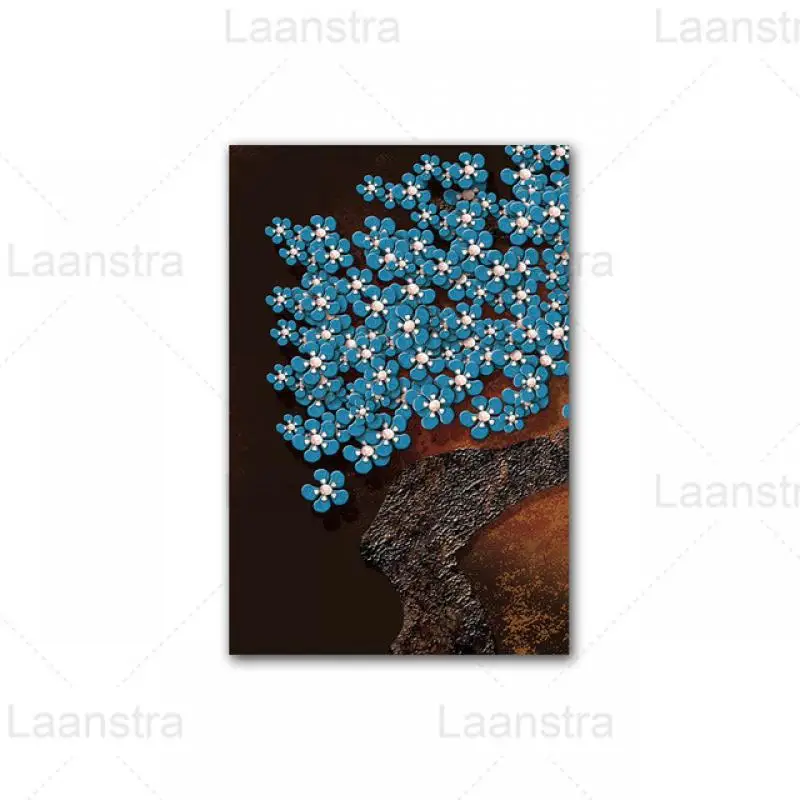 

Abstract Blue Flower Tree Canvas Painting Wall Art Living Room Home Decoration Wall Picture Posters and Prints Hanging Murals