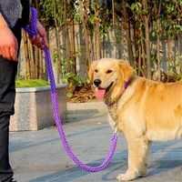17 colors length double strand rope large dog leashes metal p chain buckle national color pet traction rope collar set 1 2m a65