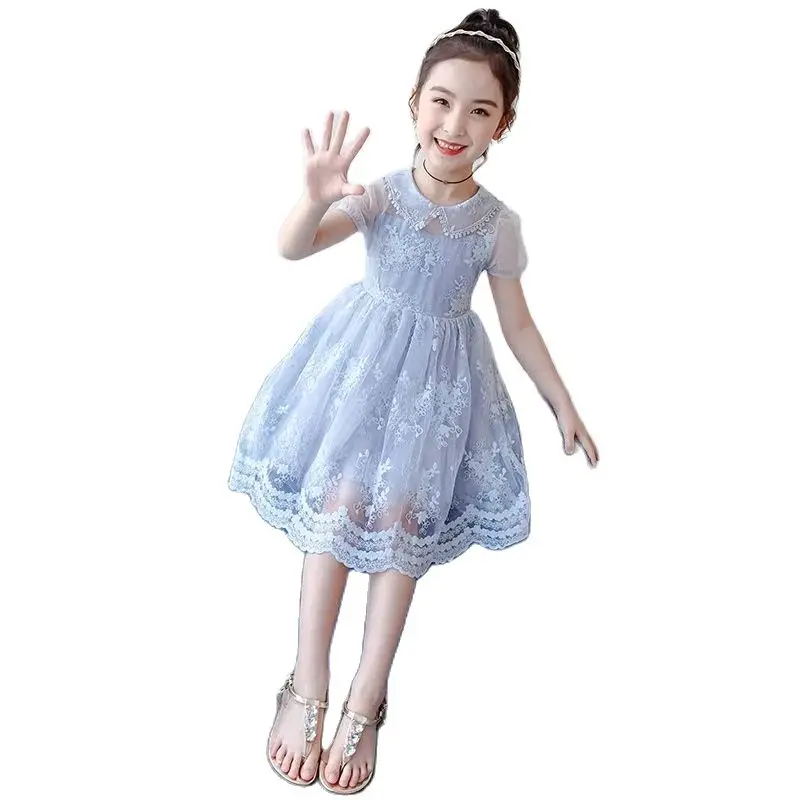 

Платье для девочек VIDMID весна-лето новое корейское платье с коротким рукавом Детская Мода Кружевное платье принцессы для маленьких девочек ...