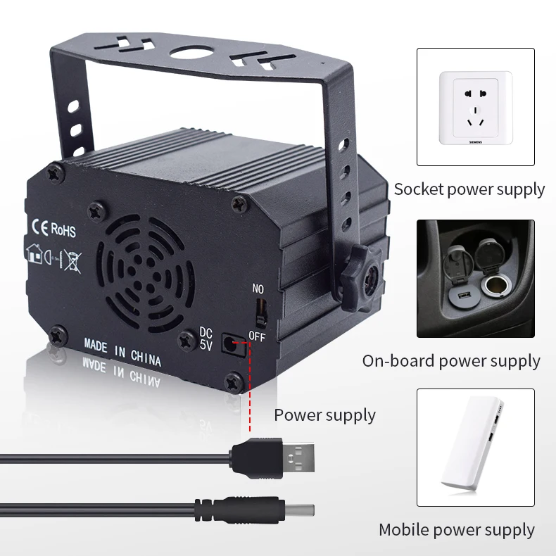 Миниатюрный сценический RGB светильник с голосовым управлением для дискотеки