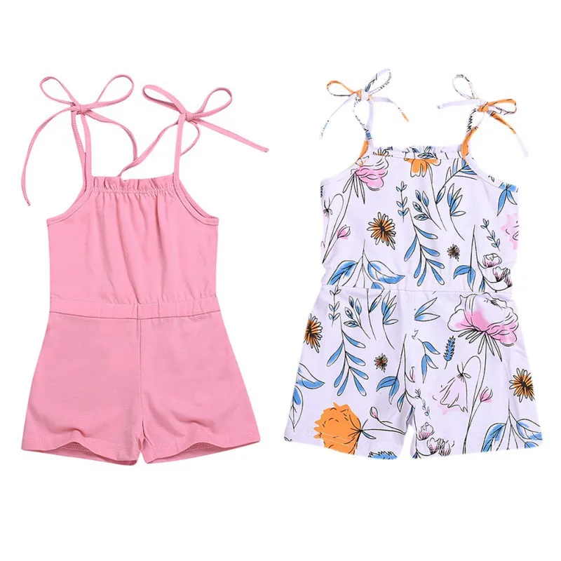 

New 2020 Sale Summer Baby Newborn Girls Sleeveless Floral Suspenders Jumpsuit Romper Infant Casual One-Pieces Outfits