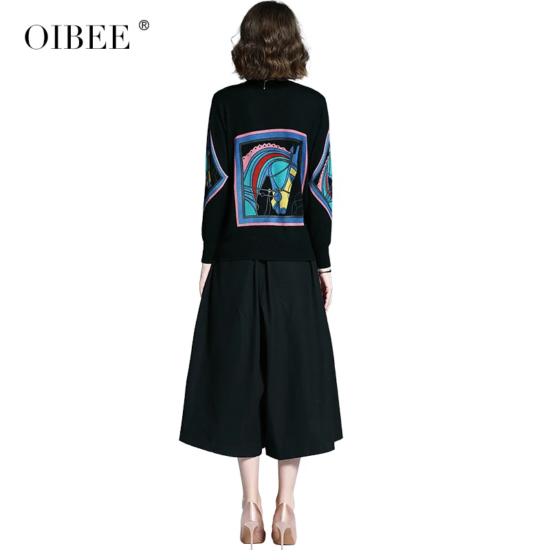 OIBEE2019 осенне-зимний женский свитер с круглым вырезом свободный большой размер с принтом головы с длинным рукавом женская нижняя рубашка thic