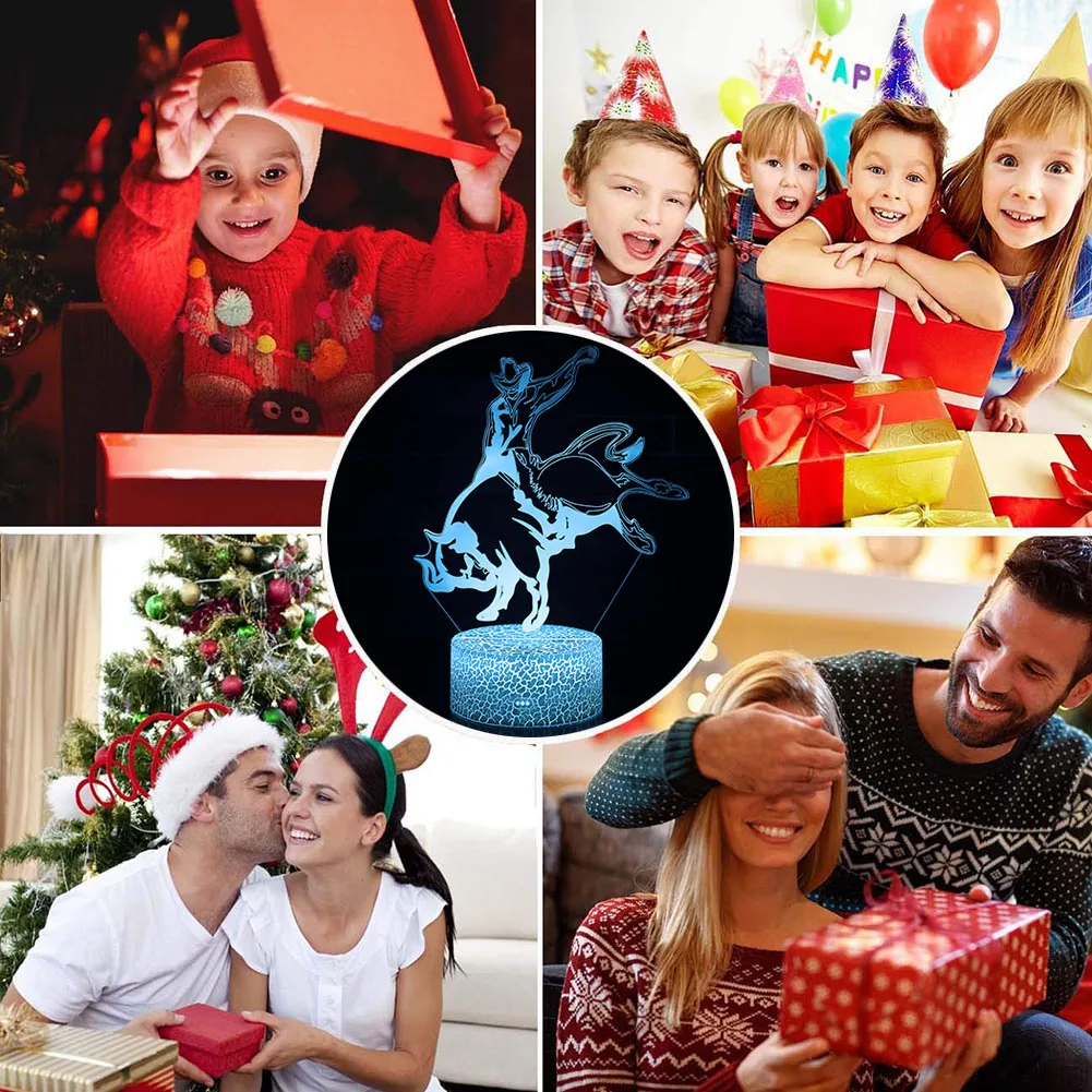 Magiclux Новинка освещение 3D Иллюзия светодиодный светильник быка Riders модель ночные