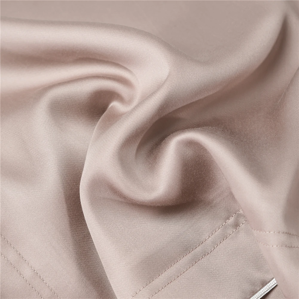 Beste Champagne Mode Dubbele Lijnen Ontwerp 4 Stuks Beddengoed Sets Tencel Lyocell Super Zijdezacht Kussensloop Dekbedovertrek Laken