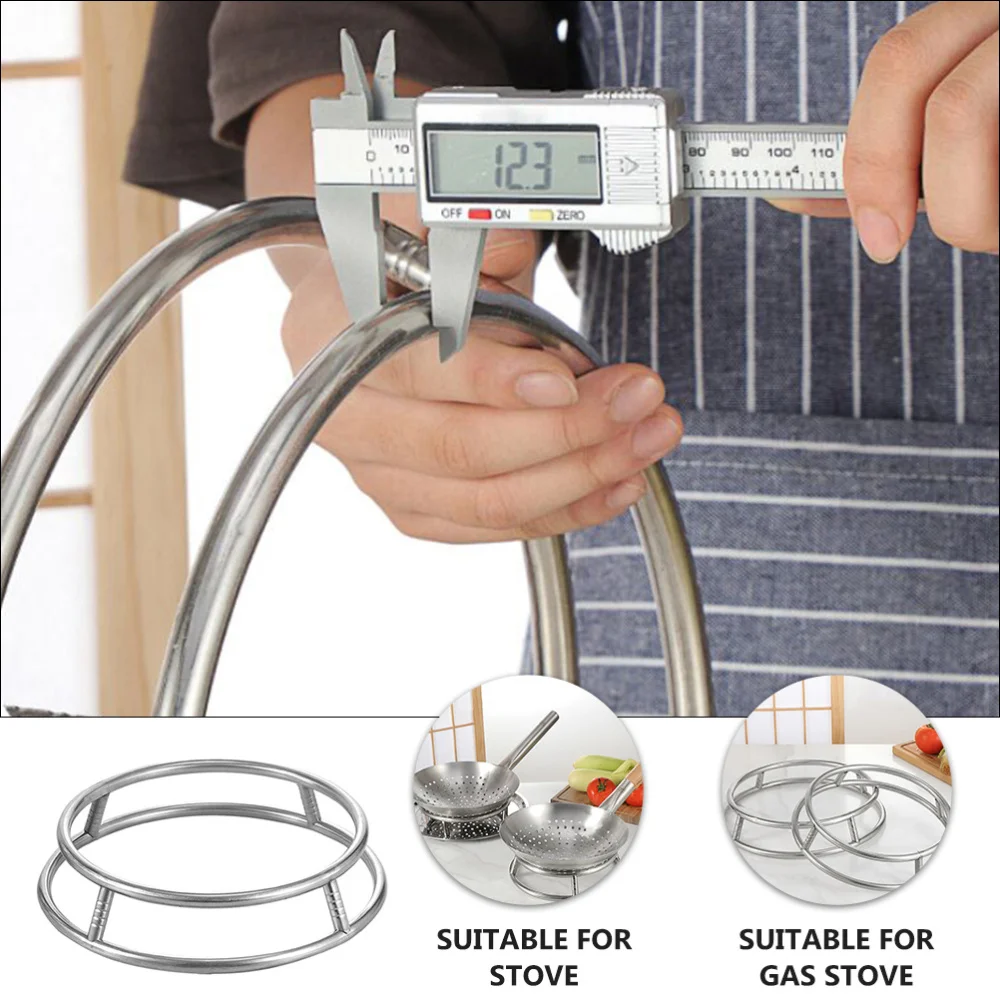 

2PCS Round Pot Rack Stainless Steel Heat Insulation Pot Holder Accessory