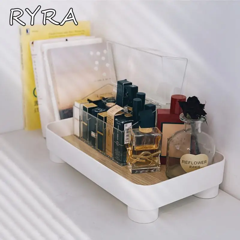 

1 Pcs Ins Nordic Plastic Round Storage Tray Tableware White Ring Tray Decorative Jewelry Desktop Wedding Kitchen Serving Tray