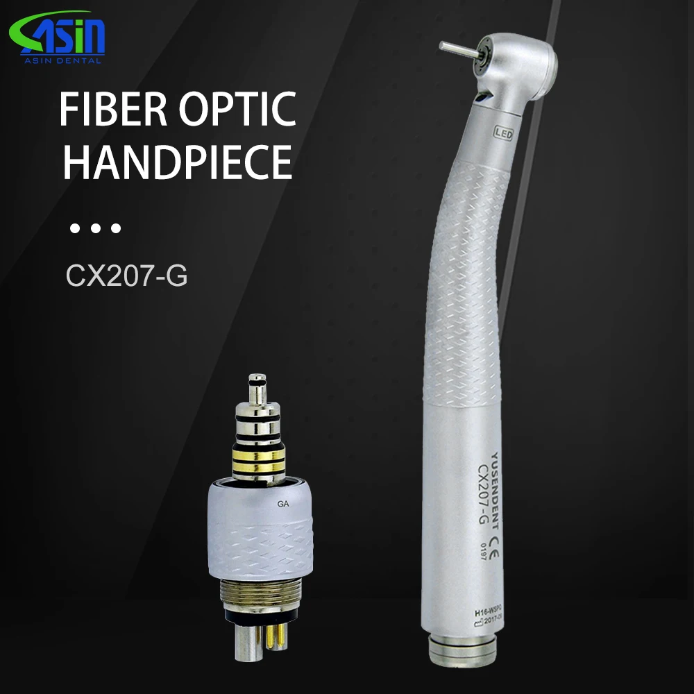 

Dental LED Fibre Optic High Speed Handpiece CX207-G Dental Air Turbine Coupling 6Holes Coupler/Adaptor COXO YUSENDENT