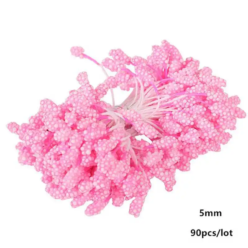 

Fake flower Christmas Wedding Decor 8/10/12/70/90pcs DIY Gift Box Wreath Pink Artificial Flowers Cherry Stamen Berries Bunch