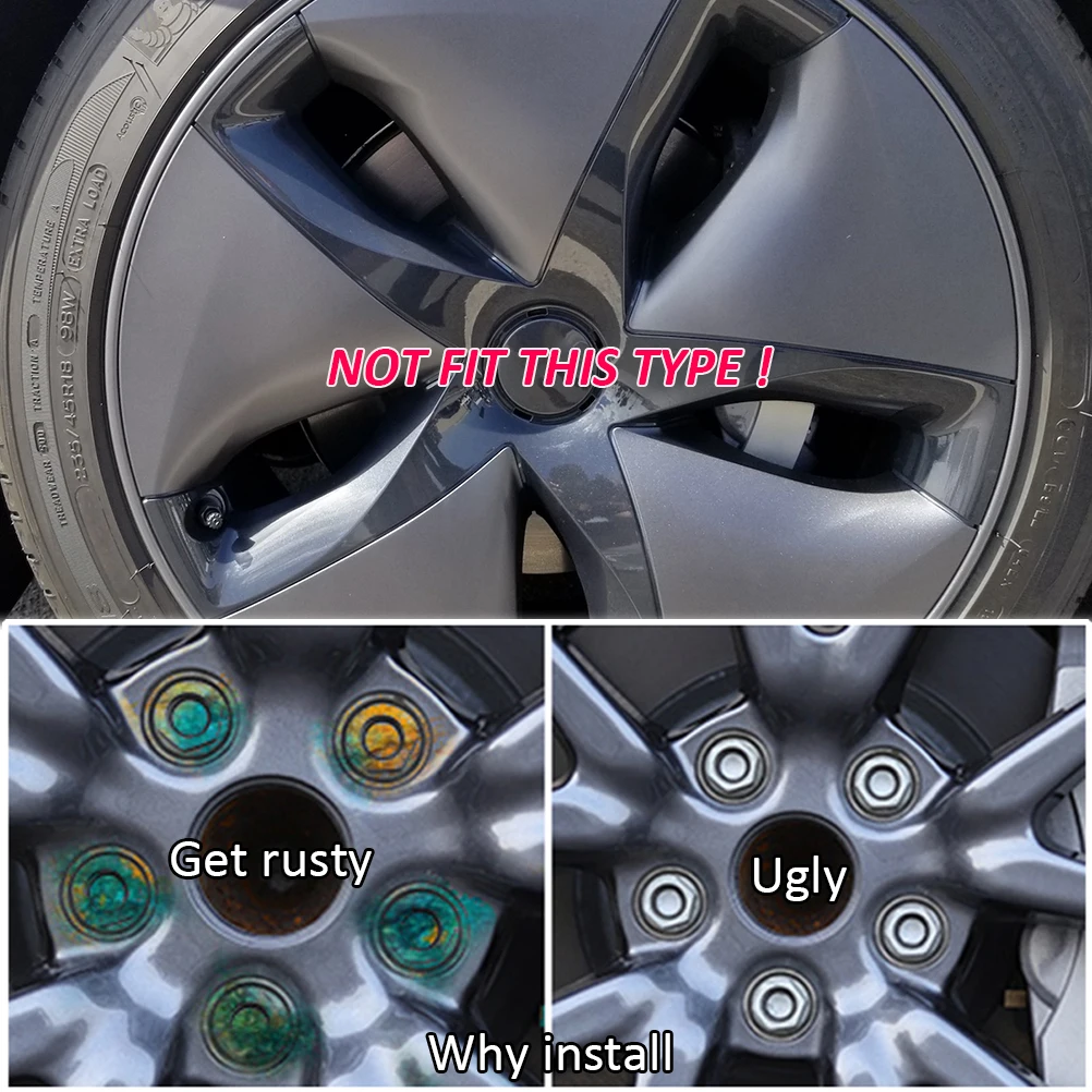 20 шт. колпачки для колесных гаек с 1 наконечником крышки съемника Набор Tesla модель