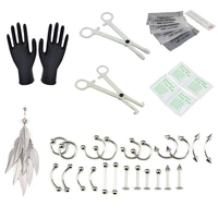 33pcsset sex belly tongue eyebrow nipple lip nose disposable body piercing jewelry tool sets piercing jewelry needles kit
