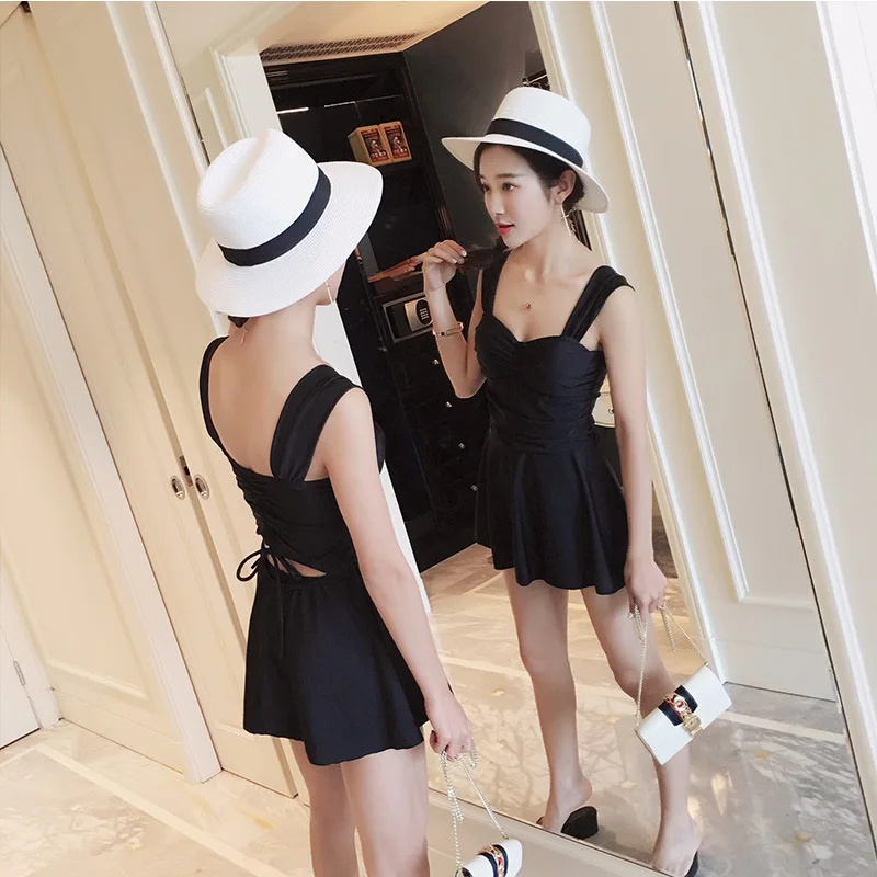 2021 однотонный черный женский комплект бикини танкини из двух предметов